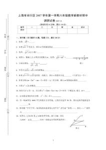 上海市闵行区2007学年第一学期八年级数学新教材期中调研试卷