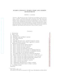 201303.1856 Euler&acute;s constant - Euler&acute;s work and modern developments [歐拉常數(shù)：歐拉的工作及現(xiàn)代進(jìn)展]