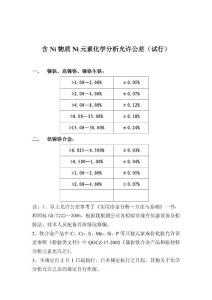 含Ni物質Ni元素化學分析允許公差23