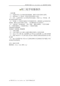 初三化学实验报告