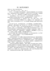 化工素質(zhì)實踐報告