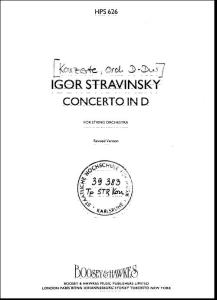 Stravinsky Concerto en Re fue Streicher Orchester Partitur