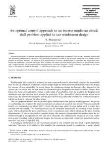 An optimal control approach to an inverse nonlinear elastic shell problem applied to car windscreen design