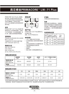 微合金二氧化碳气体保护药芯焊丝  PRIMACORElw-71plus_CN