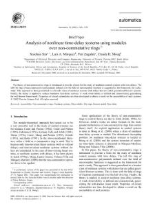 Analysis of nonlinear time-delay systems using modules over non-commutative rings