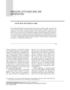 employee attitude and job satisfaction