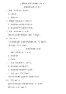 影視美學試題