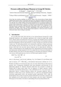 【论文推荐】PRESSURE-STIFFENED RAMAN PHONONS IN GROUP III NITRIDES