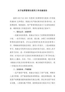 關(guān)于經(jīng)費(fèi)管理與使用工作自查報告
