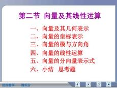 经济数学微积分向量及其线性运算