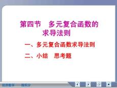 经济数学微积分多元复合函数的求导法则