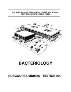 Us Army Medical Course - Bacteriology (2007 Edition) Md0856