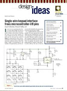 edn0505 Single wire keypad interface frees microcontroller I O pins