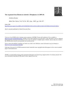 Kenny The Argument From Illusion In Aristotles Metaphysics 1009 10 BB
