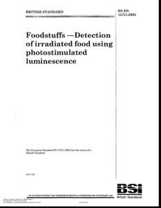 標(biāo)準(zhǔn)_BS EN 13751_2002 Foodstuffs -Detection of irradiated food using photostimulated luminescence