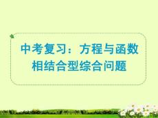 中考復(fù)習(xí)： 方程與函數(shù)相結(jié)合型綜合問題
