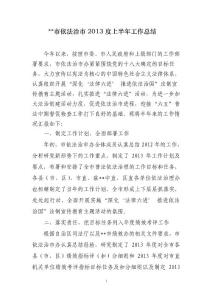 2013度上半年依法治市工作總結