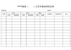 公司車輛使用登記表