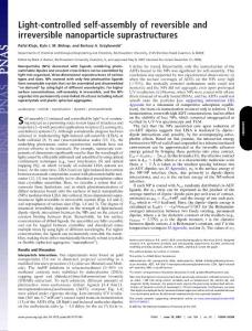 light-controlled self-assembly of nanoparticle