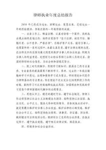 律师执业年度总结报告 2