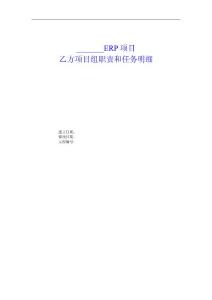 ERP项目乙方项目组职责和任务明细