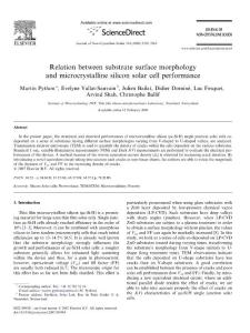 Relation between substrate surface morphology and microcrystalline silicon solar cell performance