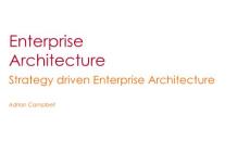 Strategy driven Enterprise Architecture