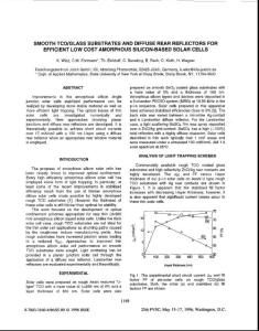 Smooth TCO glass substrates and diffuse rear reflectors for efficient low cost amorphous silicon-based solar cells_略d---------------dc