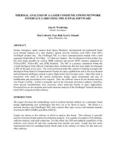 使用ICEPAK软件对激光通讯网络接口卡的热分析 THERMAL ANALYSIS OF A LASER COMMUNICATIONS NETWORK INTERFACE CARD USING THE ICEPAK SOFTWARE