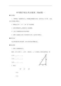 2012中考数学重点考点锐角三角函数一