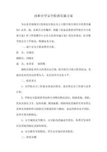 西和小學(xué)安全檢查實施方案