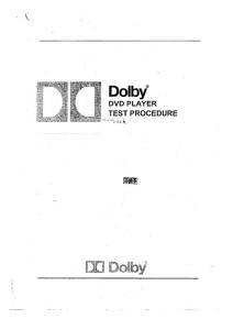 DVD Player Test Procedure--dolby