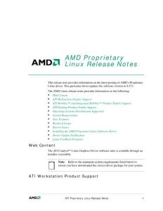 AMD Proprietary Linux Release Notes