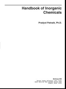无机化学手册 Handbook of inorganic chemicals 2003 - Patnaik