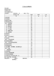 非公調(diào)查表（工業(yè)）