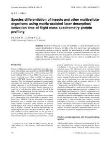 2005 Species differentiation of insects and other multicellular