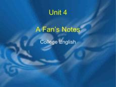 大学英语精读第三册教案四单Unit4 a fan´s notes