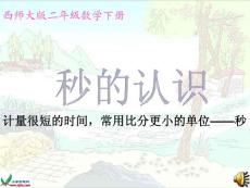 秒的認(rèn)識(shí)