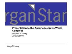 摩根斯坦利：Presentation to the Automotive News World Congress