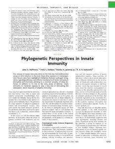 Phylogenetic Perspectives in Innate Immunity