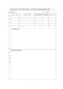 云南农业大学本科专业人才培养方案论证意见表