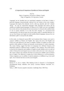 A Corpus-based Comparison of Satellites in Chinese and English