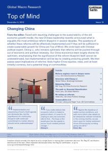 Goldman Sachs-Top of Mind Changing China