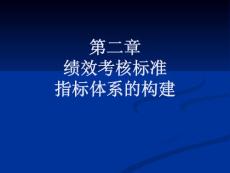 第二章 绩效考核的内容及指标体系的构建