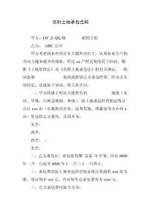 农村土地承包合同（润东）