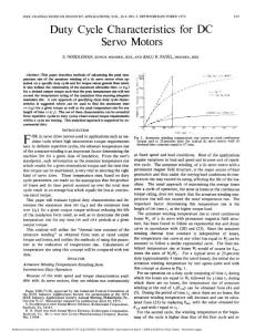 Duty Cycle Characteristics for DC Servo Motors