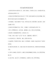 項(xiàng)目副經(jīng)理崗位職責(zé)