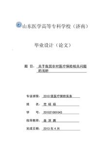 关于我国农村医疗保险相关问题的浅析