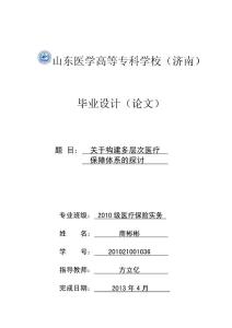 关于构建多层次医疗保障体系的探讨