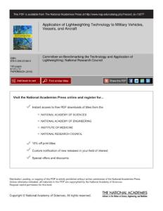 Application of lightweighting tech to millitary vehicles vessels and aircraft 超輕技術在軍事飛行器中的應用